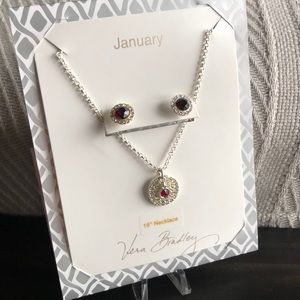 Vera Bradley January Earrings + Necklace Set